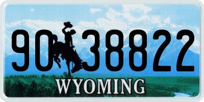 WY license plate 9038822