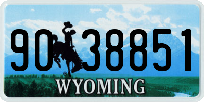 WY license plate 9038851