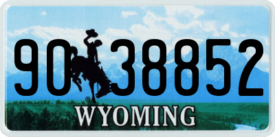WY license plate 9038852