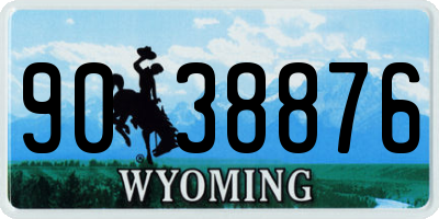 WY license plate 9038876