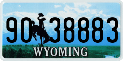 WY license plate 9038883