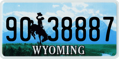 WY license plate 9038887