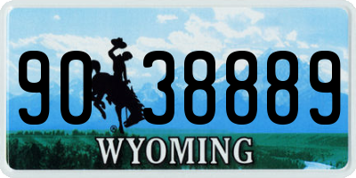 WY license plate 9038889