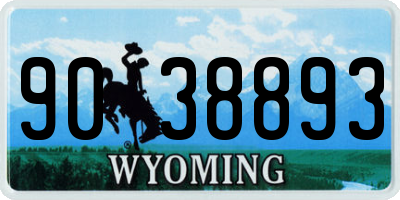 WY license plate 9038893