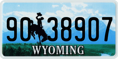 WY license plate 9038907