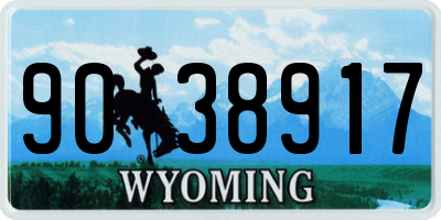 WY license plate 9038917
