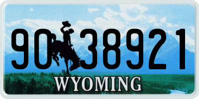 WY license plate 9038921