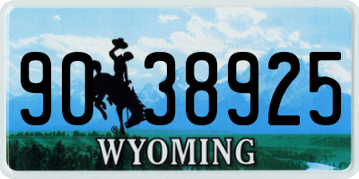 WY license plate 9038925