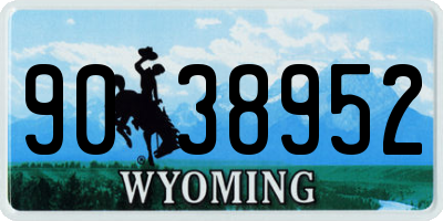 WY license plate 9038952