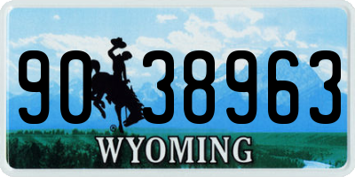 WY license plate 9038963