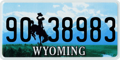 WY license plate 9038983
