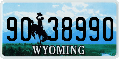 WY license plate 9038990