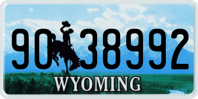 WY license plate 9038992