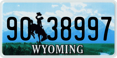 WY license plate 9038997