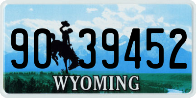 WY license plate 9039452