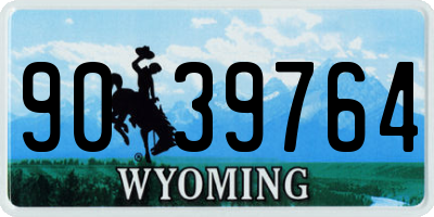 WY license plate 9039764