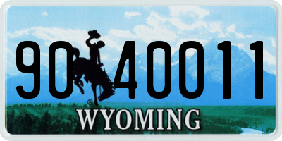 WY license plate 9040011
