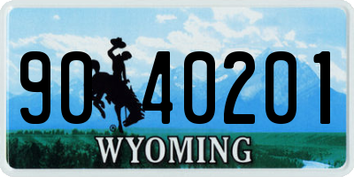 WY license plate 9040201