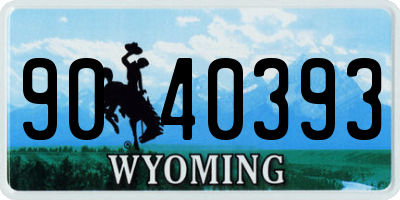 WY license plate 9040393