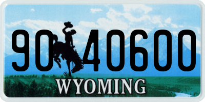 WY license plate 9040600