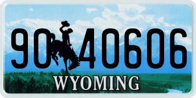WY license plate 9040606