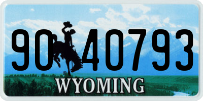 WY license plate 9040793