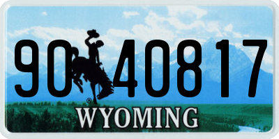 WY license plate 9040817