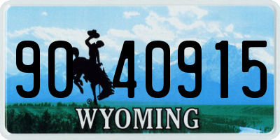 WY license plate 9040915