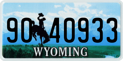 WY license plate 9040933