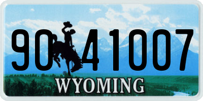 WY license plate 9041007