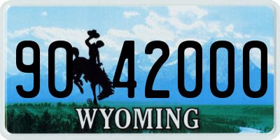 WY license plate 9042000