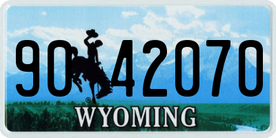WY license plate 9042070