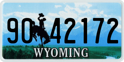 WY license plate 9042172