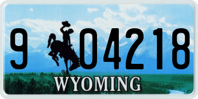 WY license plate 904218