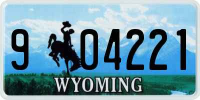 WY license plate 904221