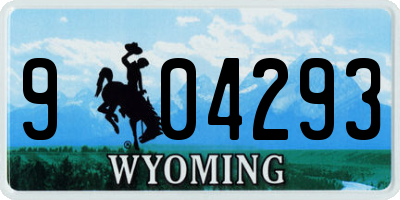 WY license plate 904293