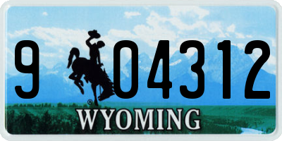 WY license plate 904312