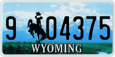 WY license plate 904375