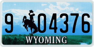 WY license plate 904376
