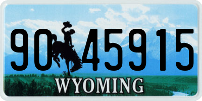 WY license plate 9045915