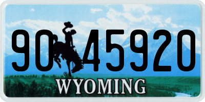 WY license plate 9045920