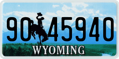 WY license plate 9045940