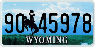 WY license plate 9045978