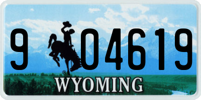 WY license plate 904619