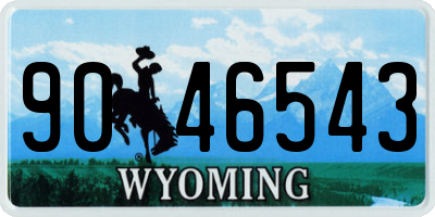 WY license plate 9046543