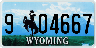 WY license plate 904667