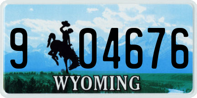 WY license plate 904676