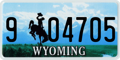 WY license plate 904705