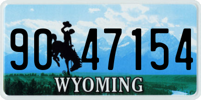 WY license plate 9047154