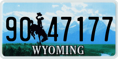 WY license plate 9047177